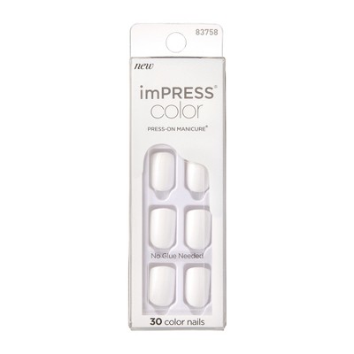 KISS imPRESS Color Press-On Fake Nails - Frosting - 30ct