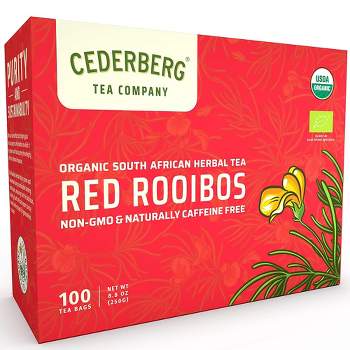 Cederberg Tea Company Red Rooibos Tea, USDA Organic, Naturally Caffeine Free - 100 Compostable Tea Bags
