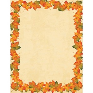 Great Papers Holiday Stationery Painted Maple Leaves 80/Count 2013291 - 1 of 3
