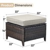 Gymojoy Outdoor Patio Footstool Ottomans with Cushion - 2 of 4