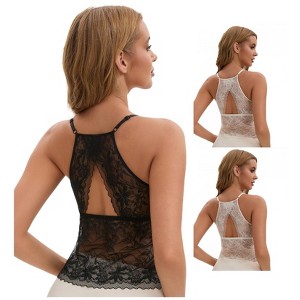 INSPIRE CHIC Women's 3 Pack Lace Mesh Adjustable Spaghetti Strap Fixed Cup Breathable Camisoles - 1 of 4