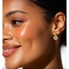 14K Gold Flower Huggie Earrings with crystals,Gold-Plated - 4 of 4
