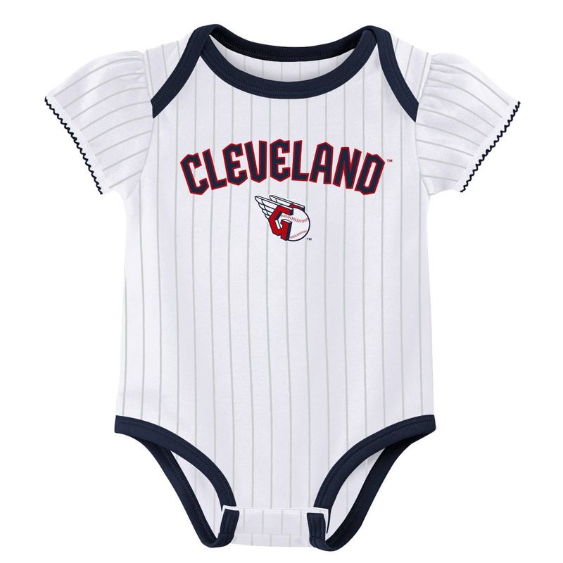 MLB Cleveland Guardians Baby Girls' 3pk Bodysuit, 2 of 5