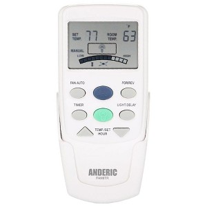 Anderic FAN9TR Replacement Thermostatic Ceiling Fan Remote Control with Reverse Key for Hampton Bay and Others | L3HFAN9T, FAN-9T - 1 of 4