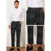 Lars Amadeus Men's Slim Fit Plaid Pattern Flat Front Business Checked Trousers Pants - 4 of 4
