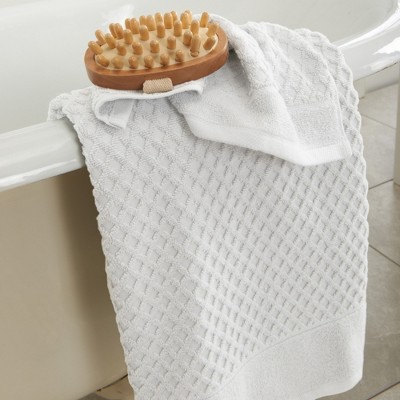 Optic White Cotton Textured 6-Piece Washcloth Set for Kids