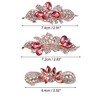 Unique Bargains 3 Pcs Hair Clips Hair Accessories for Women Hair Barrettes Sparkly Rhinestones Hairpin Pink - 4 of 4