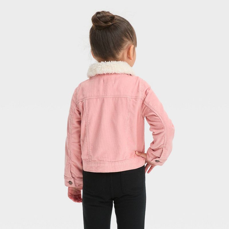 OshKosh B'gosh Toddler Girls' Faux Shearling Lined Corduroy Jacket - Pink, 2 of 8