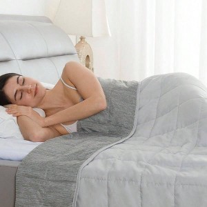 15lbs Cooling Queen Weighted Blanket, 60x80in, Grey, Breathable Microfiber, for Sleep Relaxation - 1 of 4