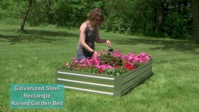 Sunnydaze 4' x 8' Silver Galvanized Steel Raised Garden Bed