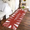 2x6 Christmas Hallway Runner Rug, Washable Low Pile Non-Slip Faux Wool Xmas Tree Carpet for Kitchen, Red - 2 of 4