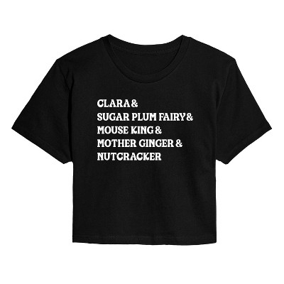 Women's - Instant Message - Nutcracker Characters Cropped Graphic T-Shirt