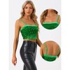 INSPIRE CHIC Women's Club Party Velvet Spaghetti Strap Crop Sequined Cami Top - 2 of 4