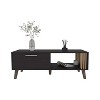 Vynxaria Contemporary Coffee Table - Black/Natural Oak, 1 Door + 1 Shelf, FSC/TSCA Certified Engineered Wood (Ready to Assemble) - 2 of 4