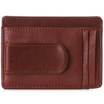 Alpine Swiss Dermot Mens RFID Safe Money Clip Front Pocket Wallet Leather  Comes in Gift Box Tan