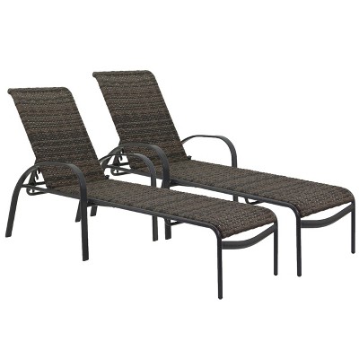Courtyard Casual Santa Fe Wicker Aluminum Chaise Lounge  Price Set of 2