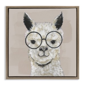 Stupell Industries Happy Alpaca Glasses Portrait, 25" x 25" - 1 of 4