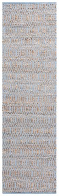 Hand-Knotted Silver and Natural Cotton 27'' Boho-Chic Area Rug