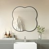 Beautyolove 28 in. W x 28 in. H Scalloped Black Aluminum Alloy Framed Wall Mirror Quatrefoil Decorative Wall Mirror - 3 of 4