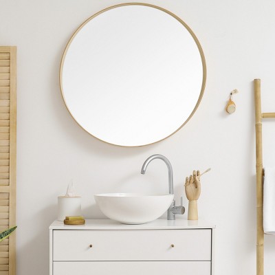 Colt Circle Metal Frame Large Circle Wall Mounted Mirror -The Pop Home