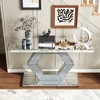 Sparkling Crystal Hexagon Mirrored Console Table, Luxury Dual-Tier Entryway Table with Diamond Glass Inlay & Open Storage - 3 of 4