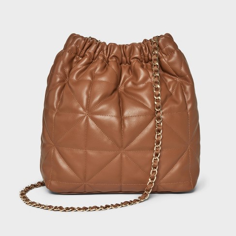 Rouched Chain Crossbody Bag A New Day Brown