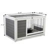 FURNIinspire Pet Crates and Houses Luxury 2 Storey Pet House Box Wooden Cage Comfy Cabin for Small Animals, Grey, 35.43"*20.87"*21.26" - 3 of 4
