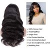 Jessie's Wig Body Wave Human Hair Glueless Wig With Bangs 5x5 Pre Cut Lace Black 24 Inch 1 Pcs/Pack - 2 of 4