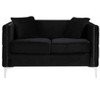 VYNXARIA Modern Black Velvet Sofa Loveseat Living Room Set - 4 of 4