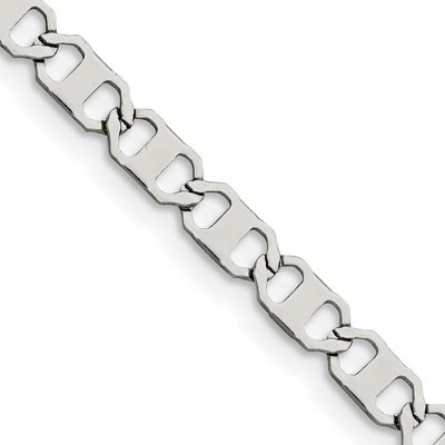 Black Bow Jewelry 5mm Stainless Steel Flat Anchor Chain Necklace
