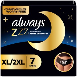 Always ZZZ Disposable Period Underwear - XL/XXL - 7ct - 1 of 4