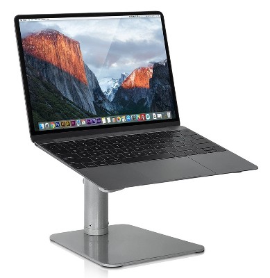 Mount-It! Height Adjustable Laptop Stand For Desk | Properly Positions Head, Neck, Back & Wrists to Reduce Aches While Working | No Assembly Required