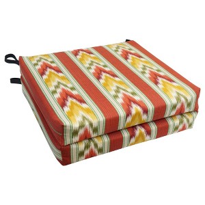 Blazing Needles, 20-inch by 19-inch Patterned Outdoor Chair Cushions (Set of 2) - 1 of 2