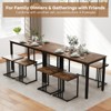 Tangkula 4-Piece Dining Table Set Industrial Kitchen Table Set w/ Bench & 2 Stools - 4 of 4