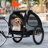 Aosom Dog Bike Trailer, Pet Bike Wagon with Hitch Coupler, Quick Release Wheels, Reflectors, Flag, Pet Travel Carrier for Medium Dogs - 2 of 4