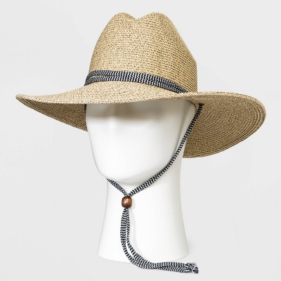 Wide Brim Straw Panama with Woven Chin Strap - Goodfellow & Co™ Tan
