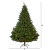 Nearly Natural 8-ft Northern Rocky Spruce Artificial Christmas Tree with 500 Clear Lights and 1948 Bendable Branches - 2 of 4