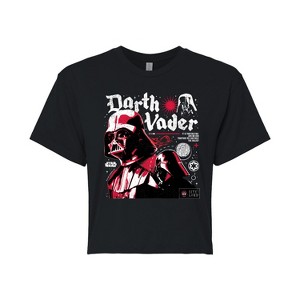 Women's - Star Wars - Darth Vader Zine Cropped Graphic T-Shirt - 1 of 4