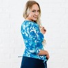 Calypsa Women's Plus Size 3/4 Sleeve Rash Guard UPF 50+ Margaux Swim Top - 3 of 4