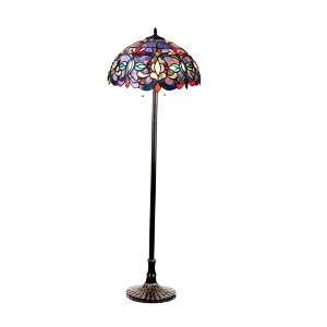 HomeStock Priscilla Tiffany-Style 2 Light Victorian Floor Lamp 18" Shade - 1 of 3