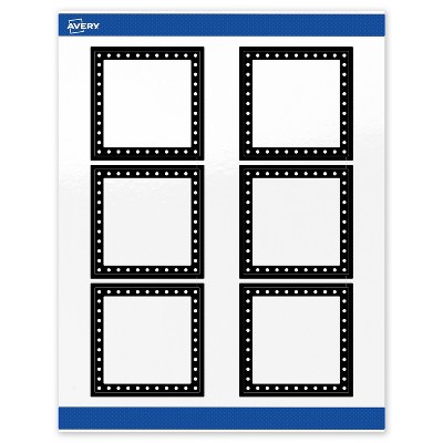 Avery 3" x 3" Labels, Black and White Polka Dots, 60 ct