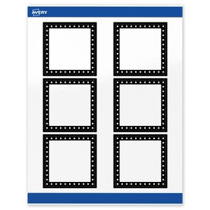 Avery 3" x 3" Labels, Black and White Polka Dots, 60 ct - 1 of 4