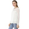 INSPIRE CHIC Women's Elegant Lace Sleeve Scalloped Trim Summer Casual Chiffon Blouse - 4 of 4