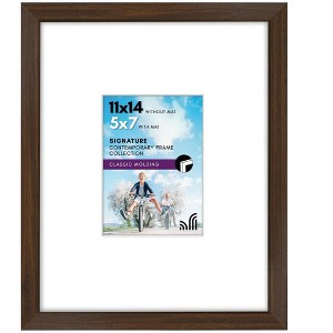 Americanflat 11x14 Picture Frame with shatter-resistant glass - Displays 5x7 With Mat and 11x14 Without Mat - Available in a variety of Colors - 1 of 1