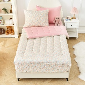 Bestier Kids Twin Zipper Bedding Set – All-Season Lightweight Sorona Zipper Comforter with Fitted Sheet and 2 Pillowcases - 1 of 4