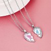 Bff Necklace for 2, Best Friend Necklaces Cute Design Valentines Day Gifts Matching Heart Pendant Friendship Necklaces - 3 of 4