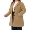 Agnes Orinda Women's Plus Size Notch Lapel Single Breasted Trendy Dressy Fall Winter Midi Pea Coat - 2 of 4