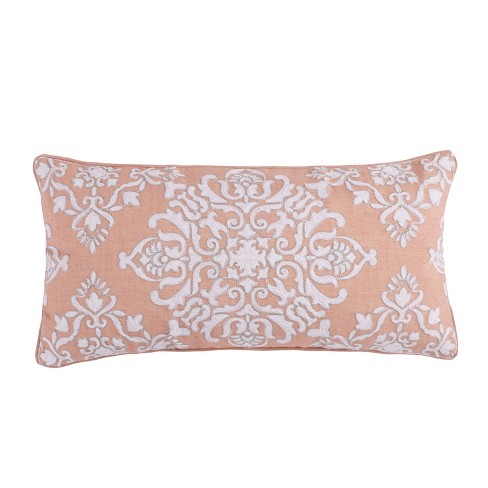 Darcy Embroidered Coral Silver Stitch Decorative Pillow Levtex Home Target