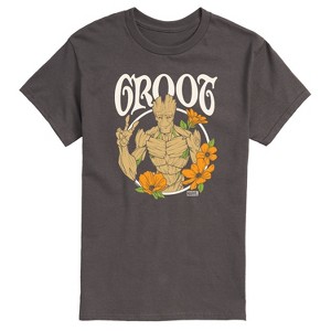 Men's - Marvel - Guardians of the Galaxy Groot Peace Flowers Short Sleeve Graphic T-Shirt - 1 of 4