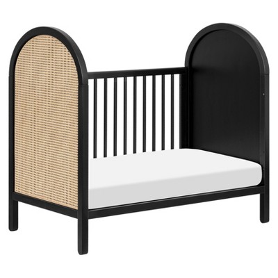 Bondi Black and Natural Cane 3-in-1 Convertible Crib